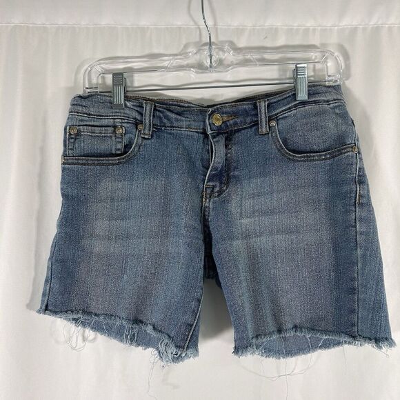 Seven for all Mankind Cut Off Shorts Women's 28 Medium Wash Denim Low Rise - Picture 1 of 8